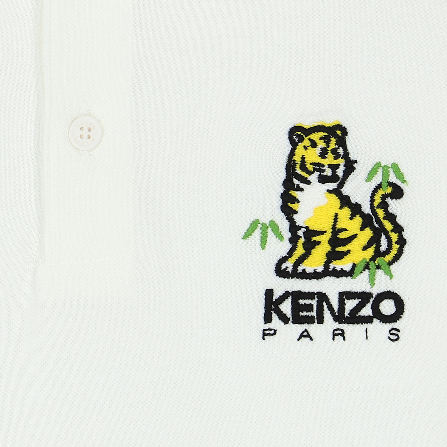 Boys Ivory Tiger Logo Polo Shirt, 1, hi-res